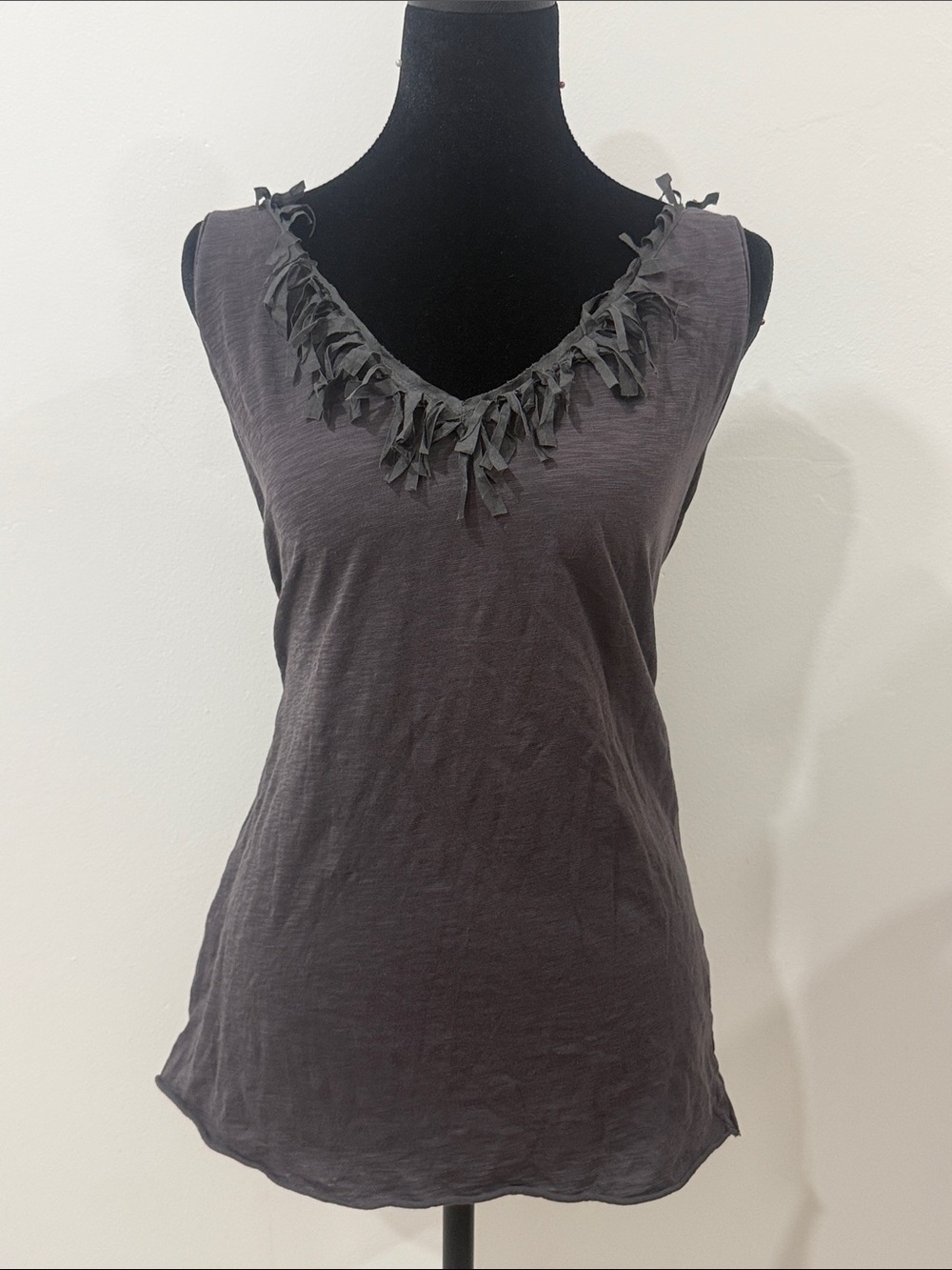 Women’s Black Ruffle V-Neck Tank Top